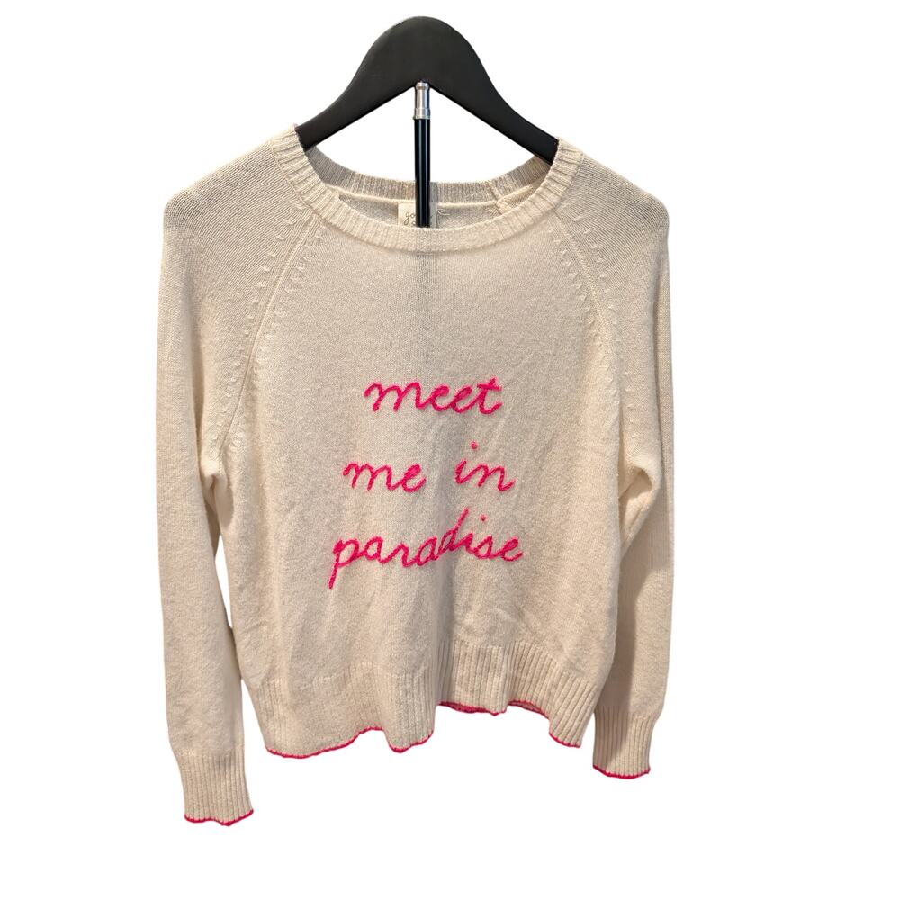 Golden Sun 100% Cashmere Meet Me in Paradise Sweater XS/S Pink Ivory
